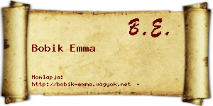 Bobik Emma névjegykártya